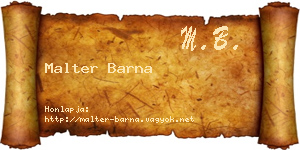 Malter Barna névjegykártya