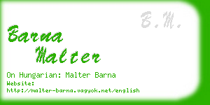 barna malter business card